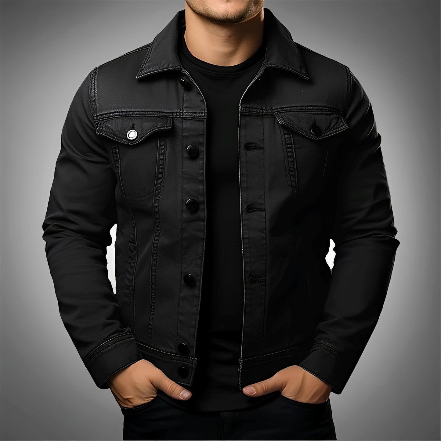 Leroy - Trendy denim jacket for men