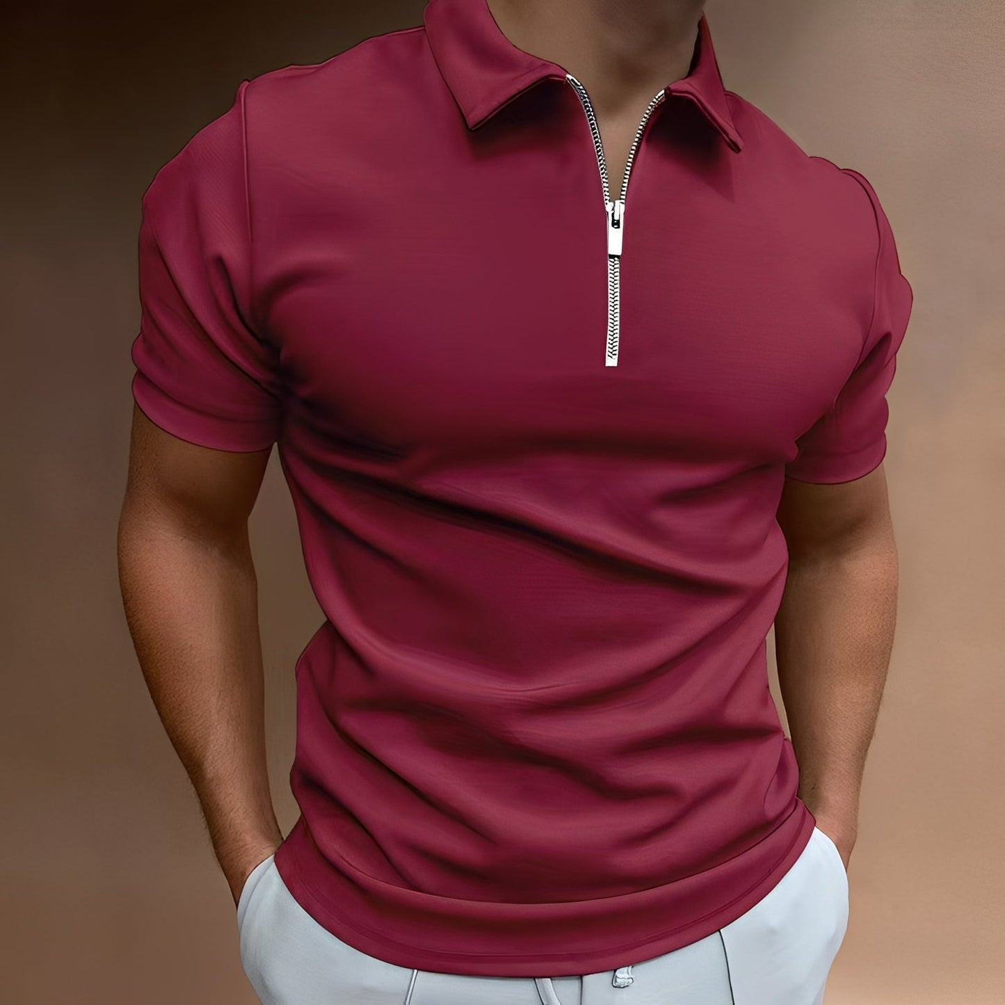 Carlos - Men's stylish polo shirt with zipper
