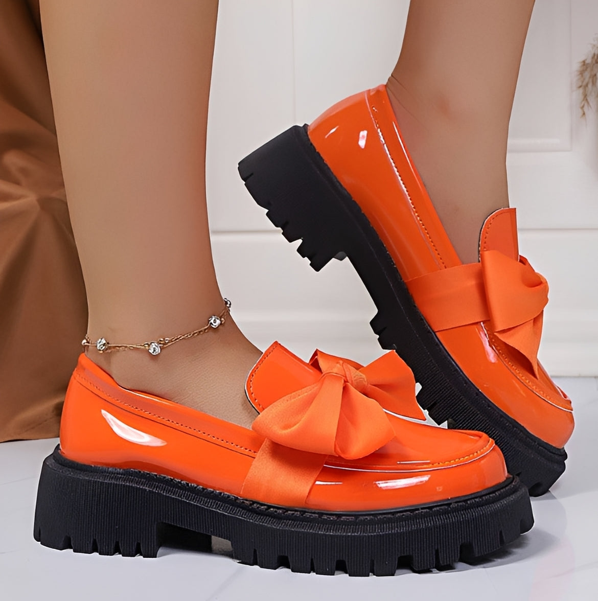 Yasir - Traditional Loafers with Bow Accent
