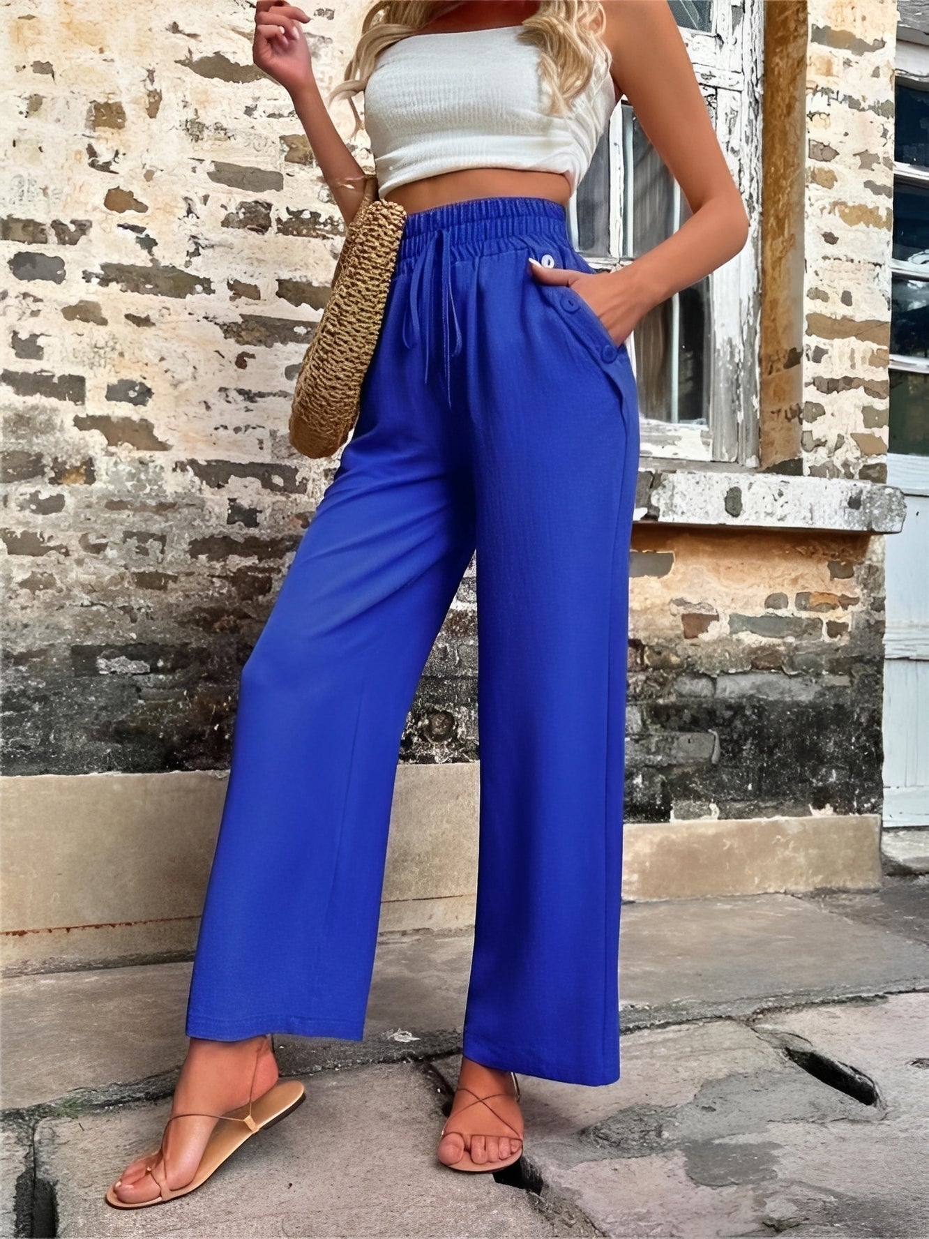 Allie - Trendy, loose high-waisted women's pants