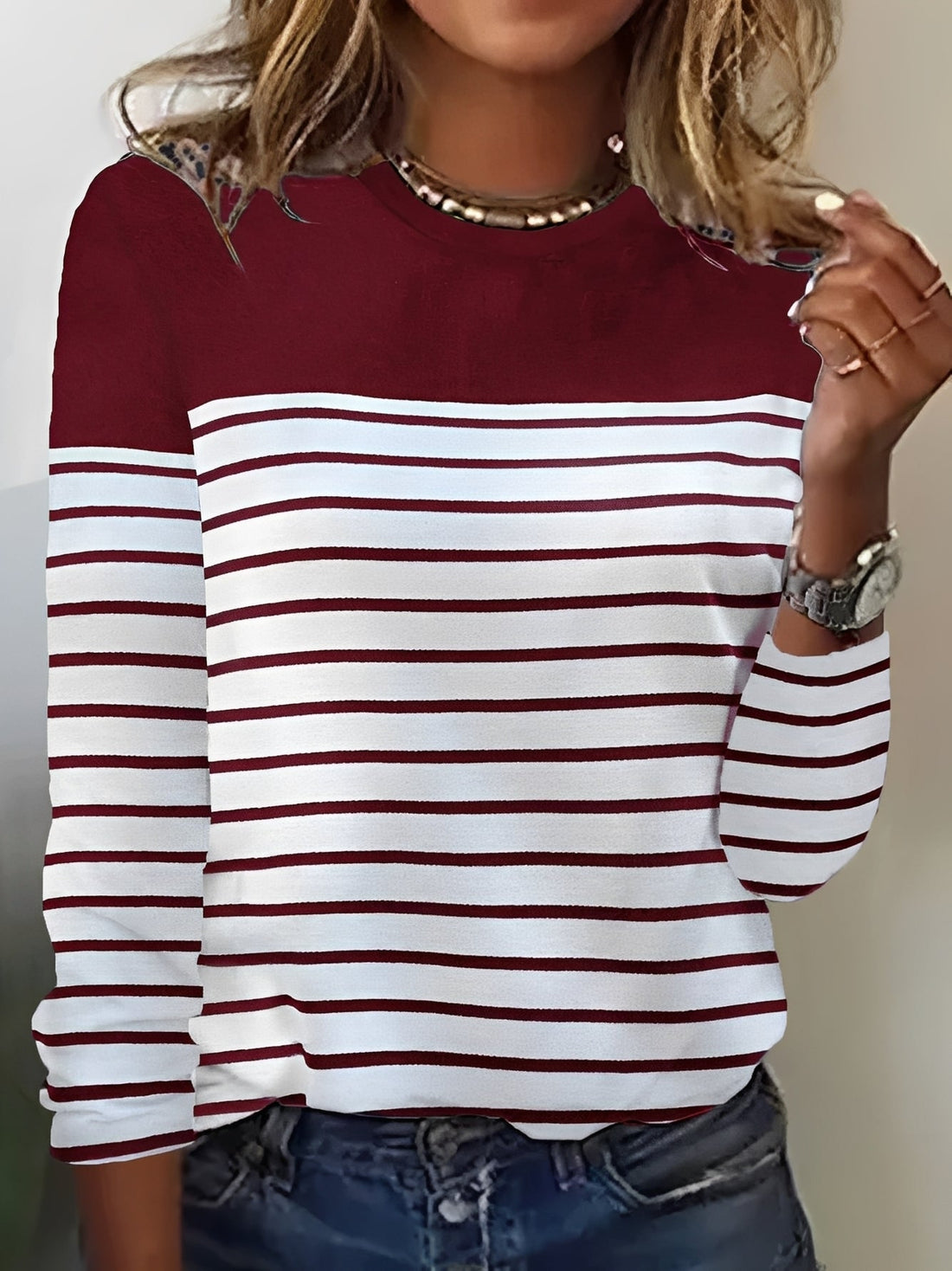 Samantha - Women's Long-Sleeve Shirt - Fashionable and Laid-Back