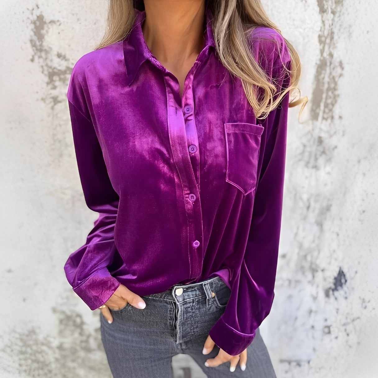 Jessie - Long-Sleeve Button-Up Blouse