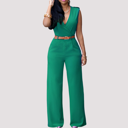 Esther - Women's elegant jumpsuit with a belt