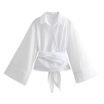 Shania - Trendy women's top with loose fit and belt