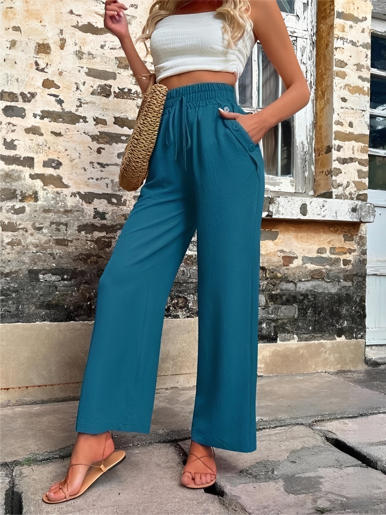Allie - Trendy, loose high-waisted women's pants