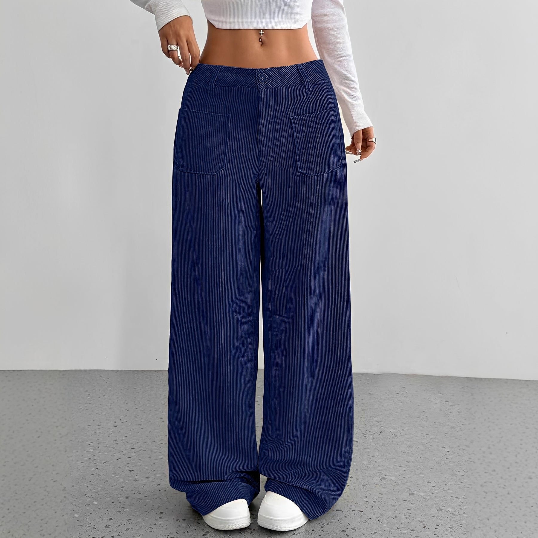 Isabelle - High-waisted Corduroy Pants