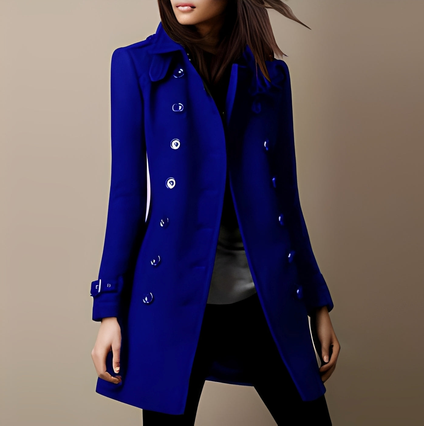 Aryana - Elegant wool coat with two rows for women