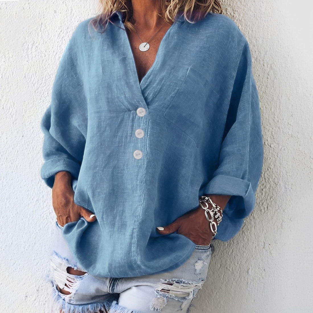 Sandra - Women’s Casual Long-Sleeve Shirt