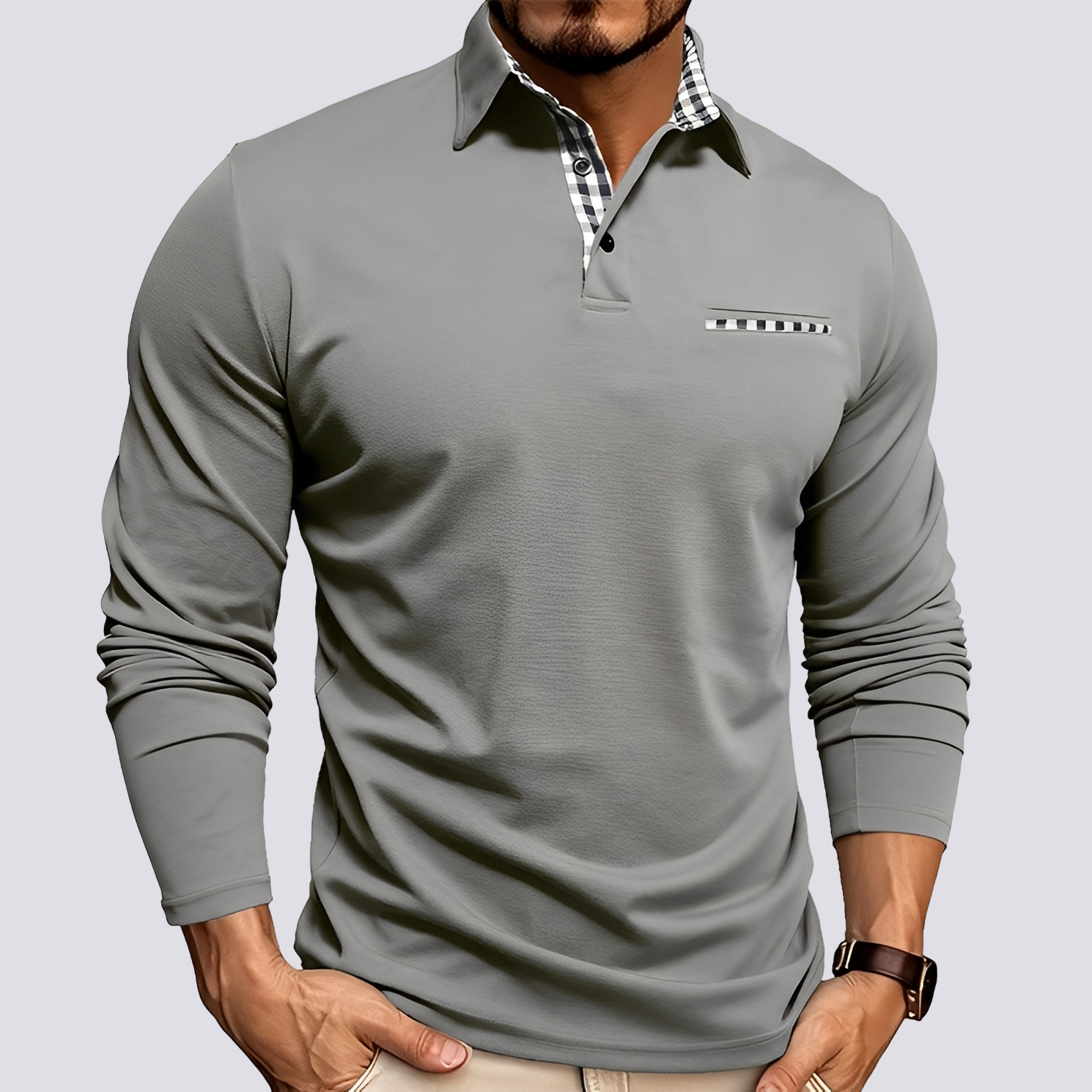 Mark – Men's polo shirt – Casual long-sleeve shirt