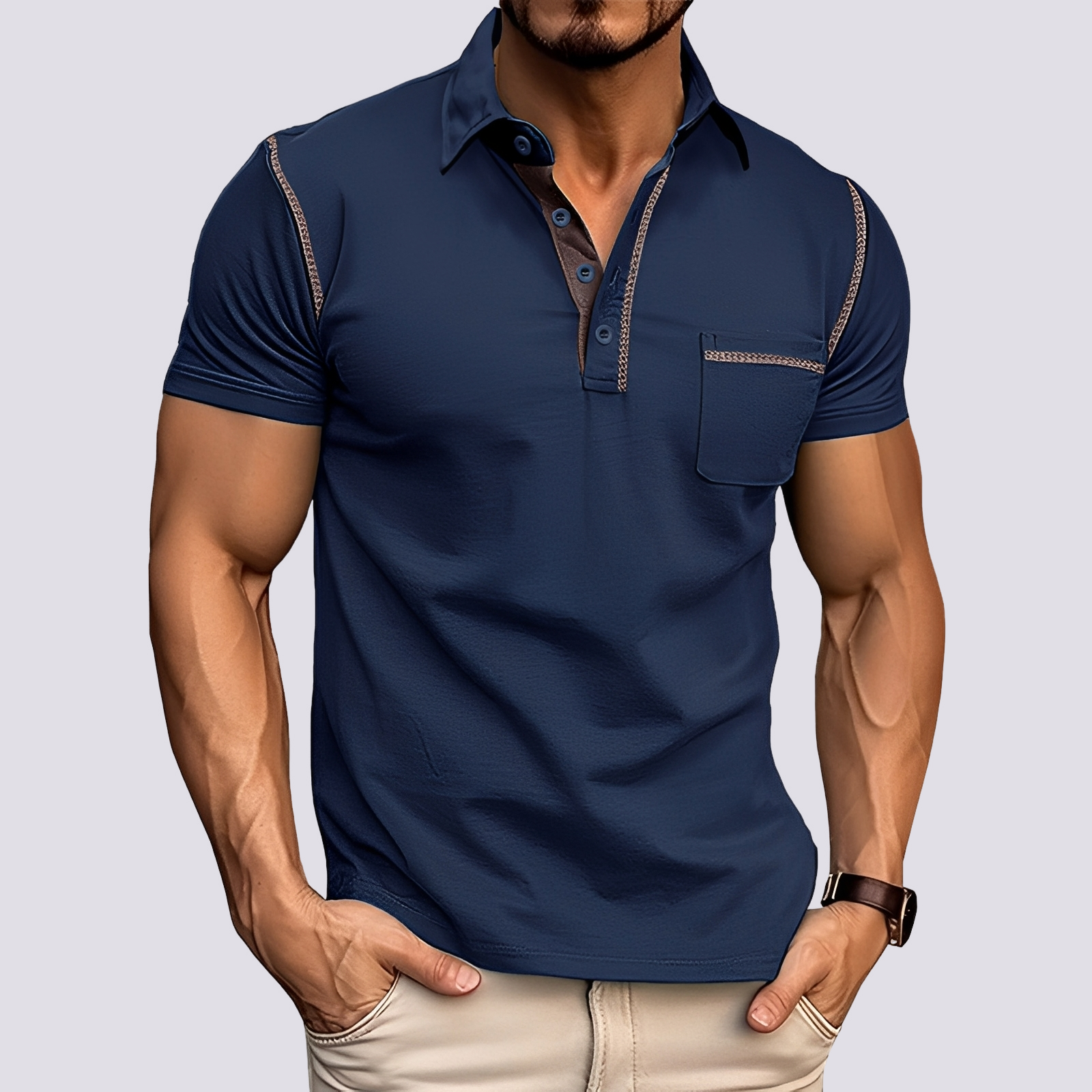 Stefan - Men's stylish, breathable polo shirt