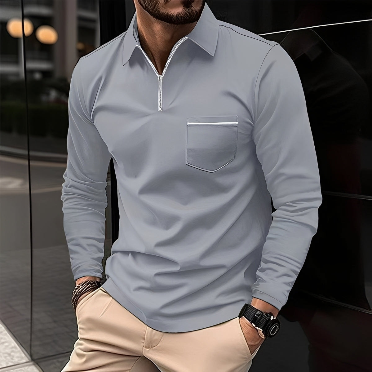 Jackson - Men's Long-Sleeve Polo Shirt - Perfect for Everyday Wear