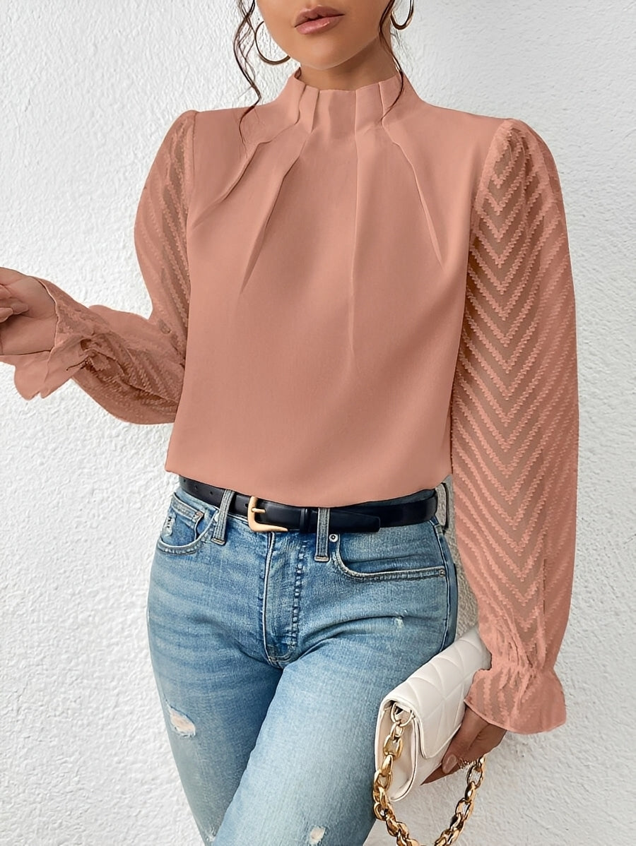 Bella - Chiffon Top with Long Sleeves