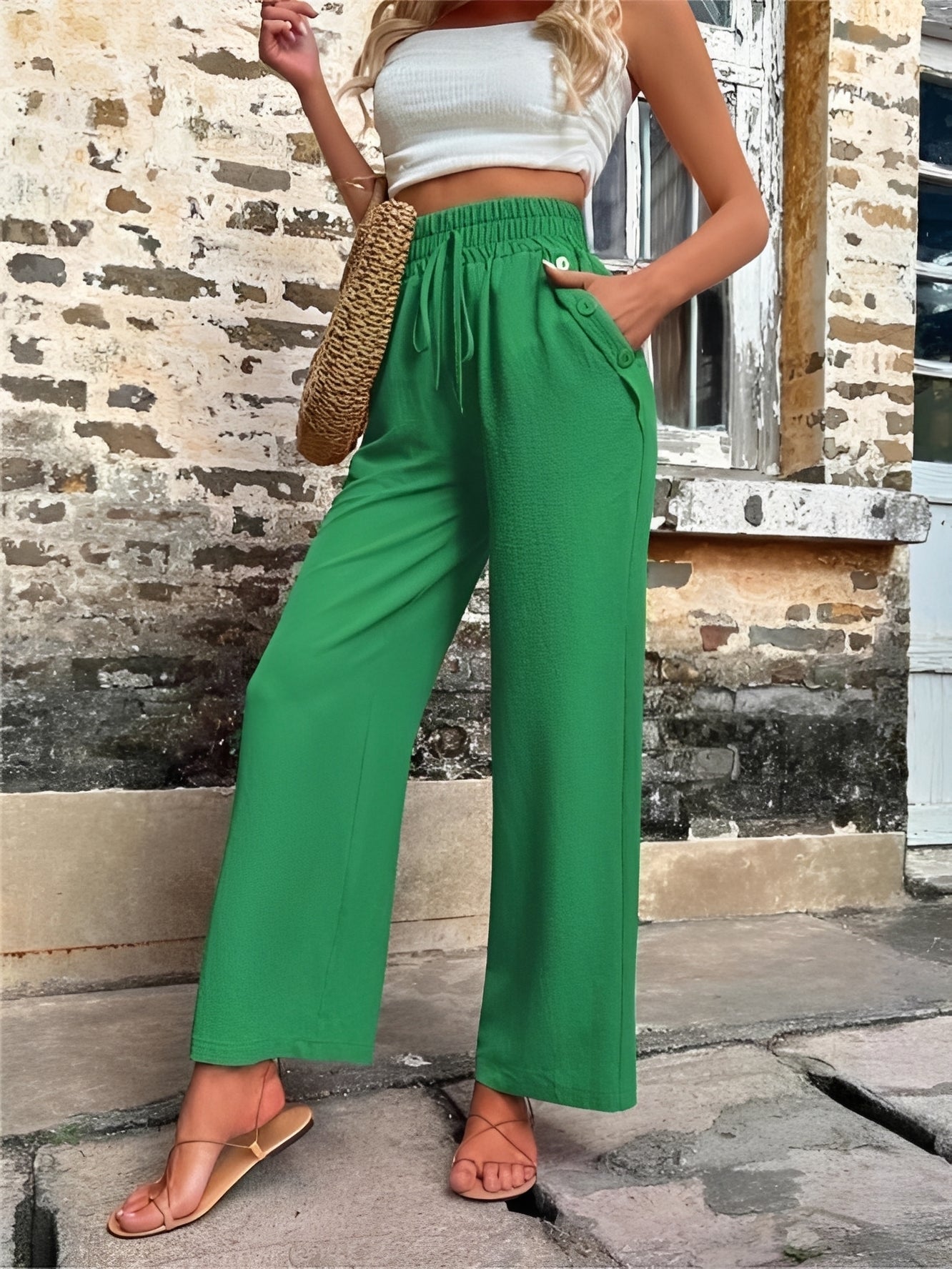Allie - Trendy, loose high-waisted women's pants