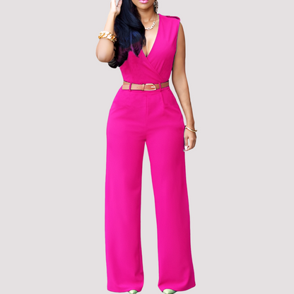 Esther - Women's elegant jumpsuit with a belt