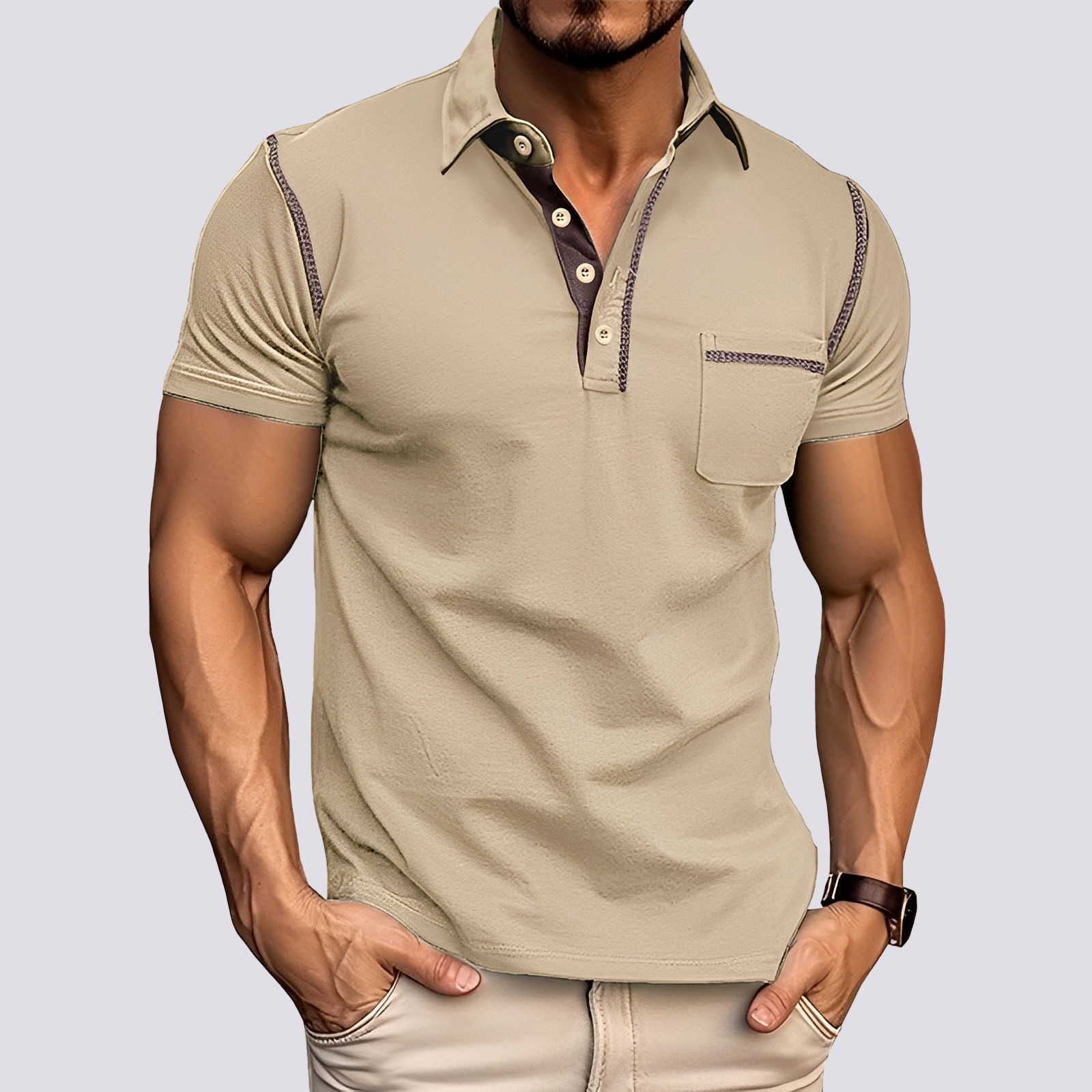 Stefan - Men's stylish, breathable polo shirt