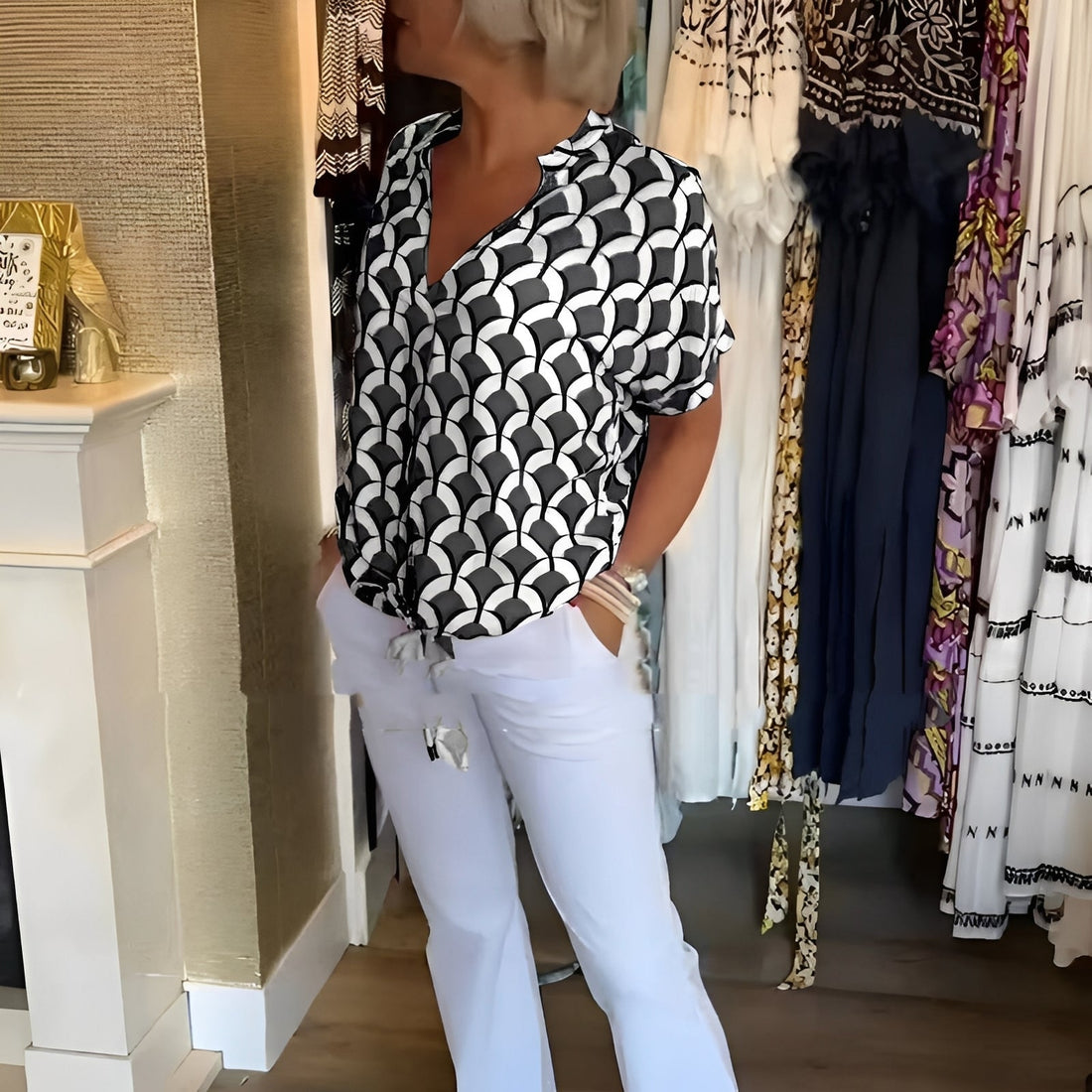 Leona - Stylish Top with Print for Women