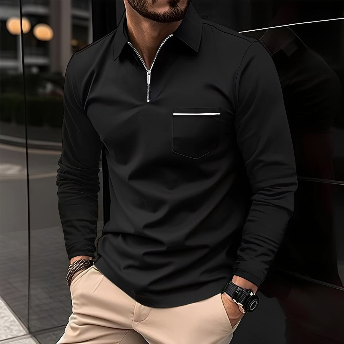 Jackson - Men's Long-Sleeve Polo Shirt - Perfect for Everyday Wear