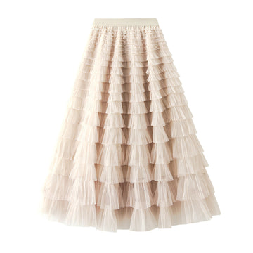 Nastia - Stylish A-line Ruffle Skirt