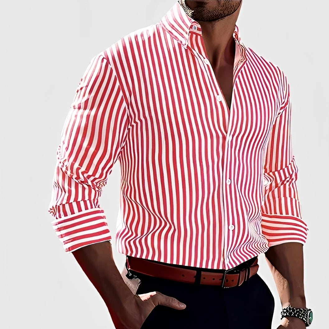 Robbins - Casual Long-Sleeve Striped Shirt