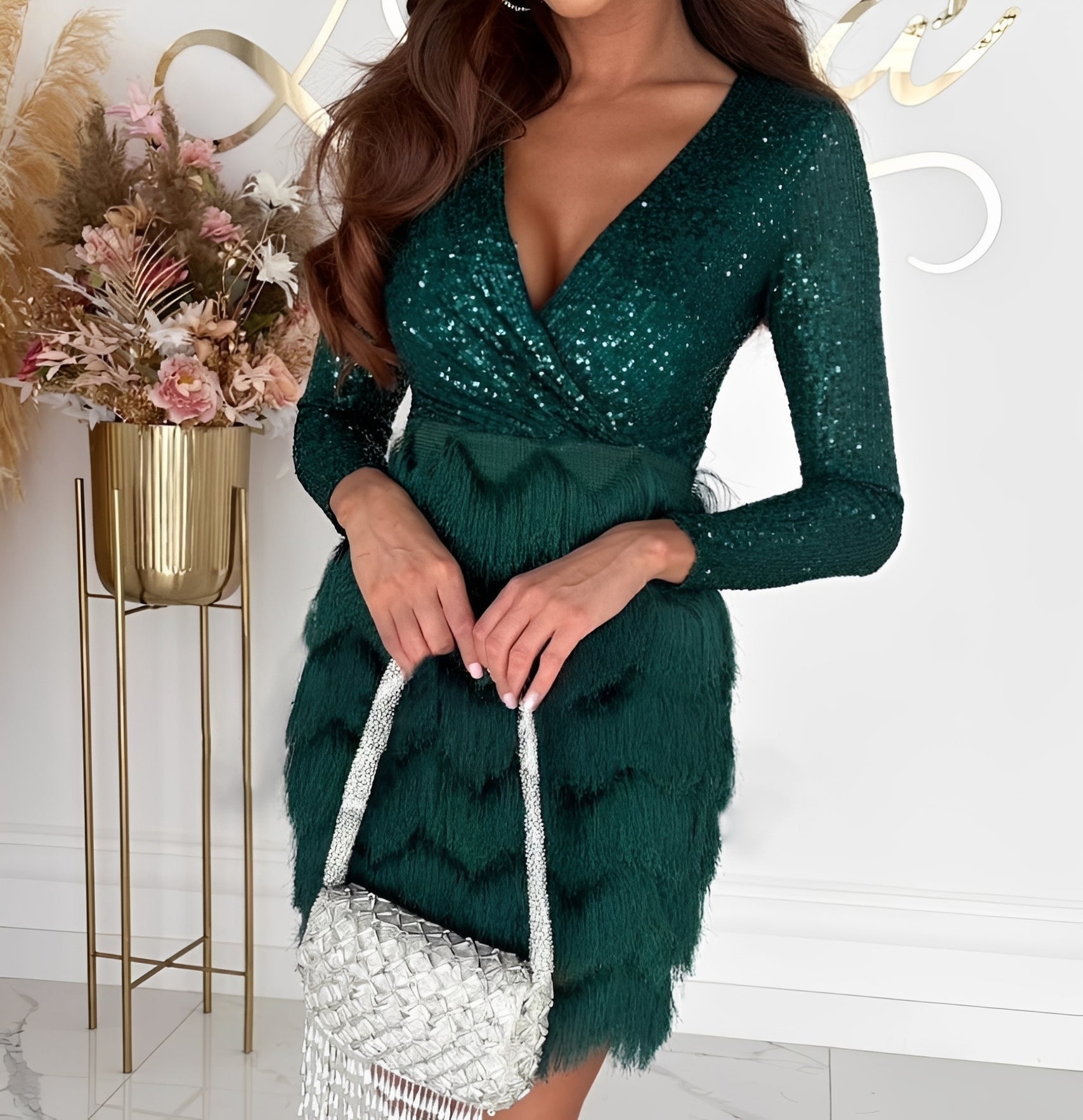 Isabelle - Stylish Glitter Mini Dress