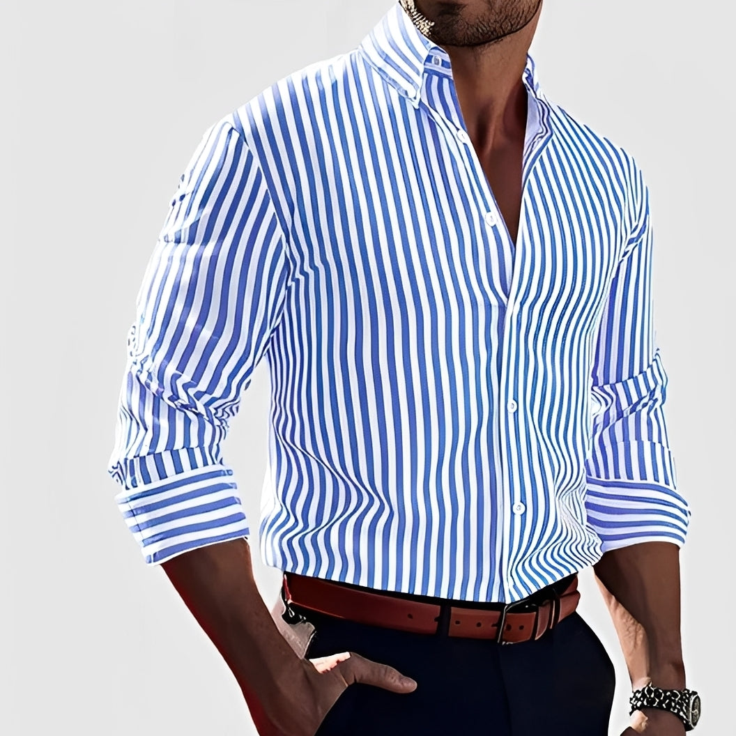 Robbins - Casual Long-Sleeve Striped Shirt