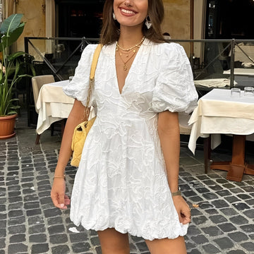 Claudia - Fashionable Mini Dress with Embroidery