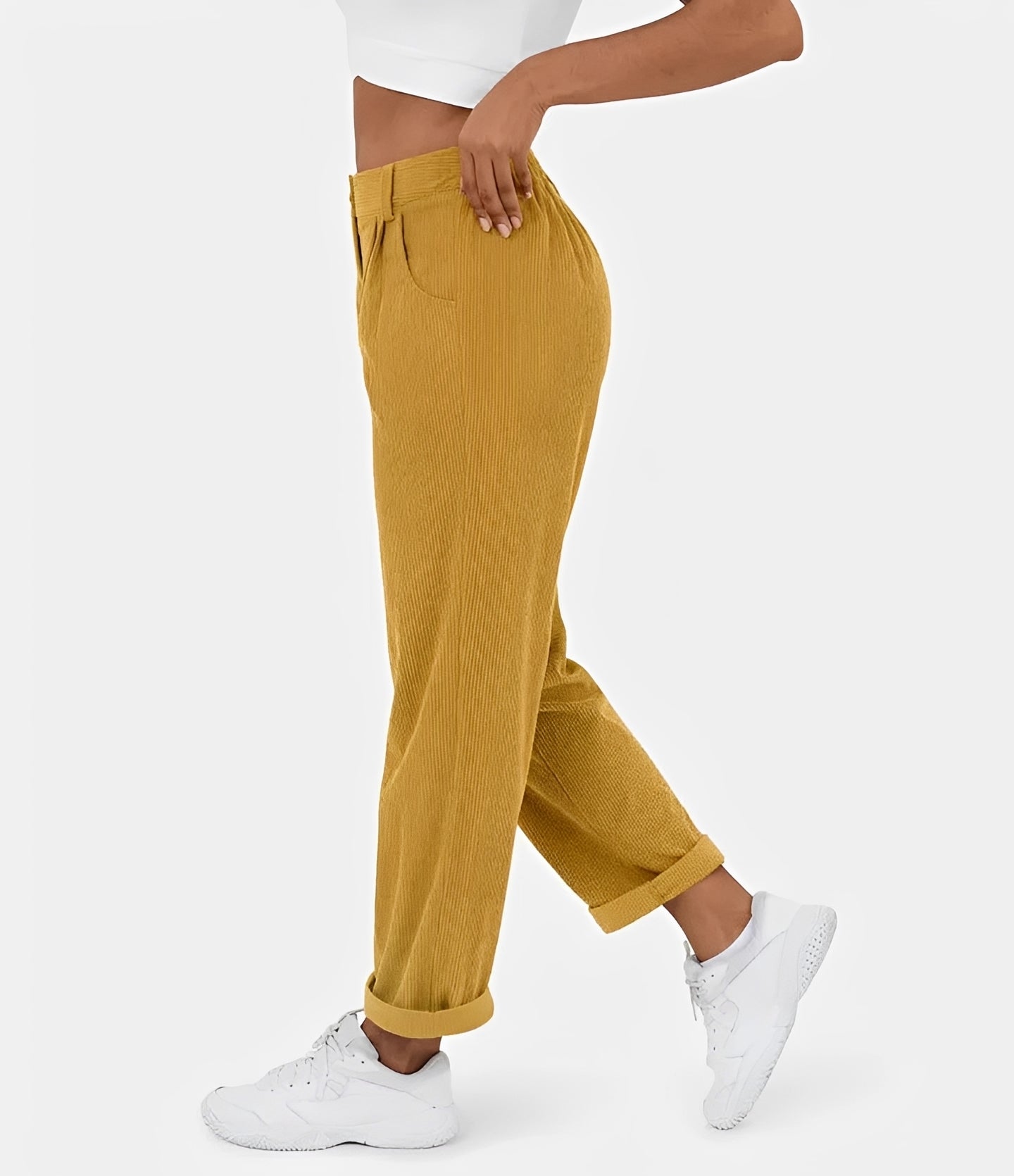 Liana - Casual High Waist Corduroy Pants