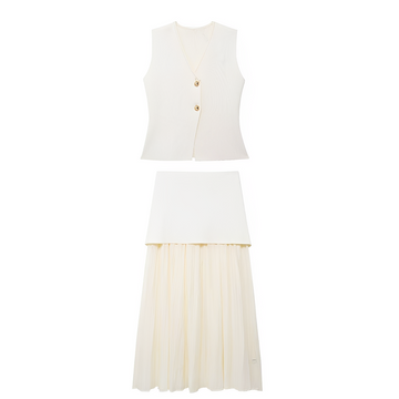 Airen - Casual Vest and Skirt Set