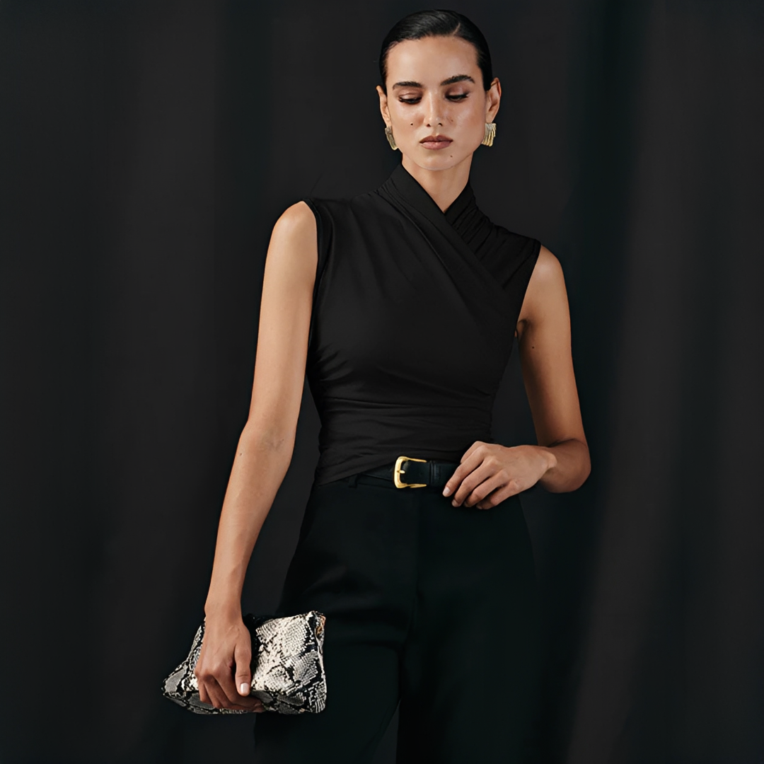 Mireya - Chic Cross Neck Top