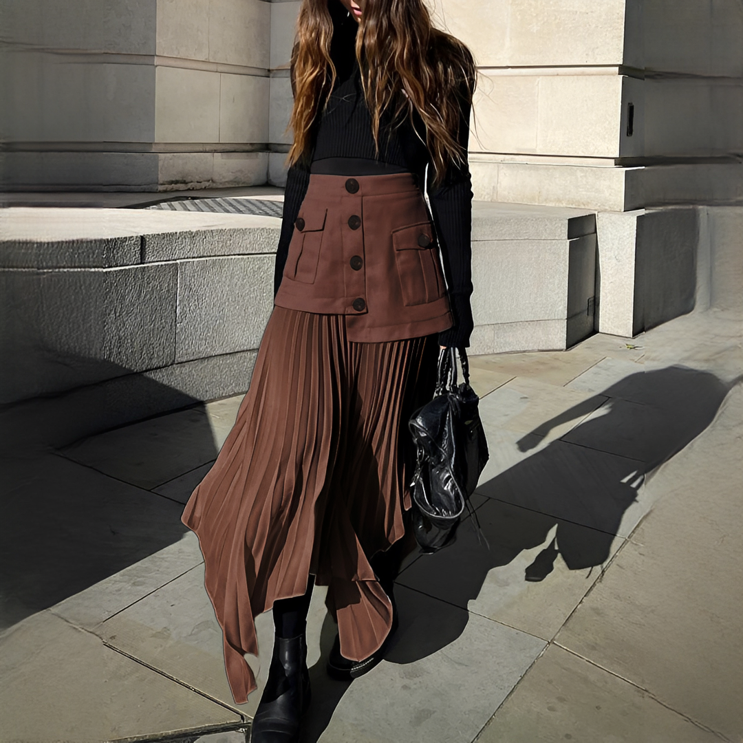Yoselin - Skirt with Asymmetric Folds