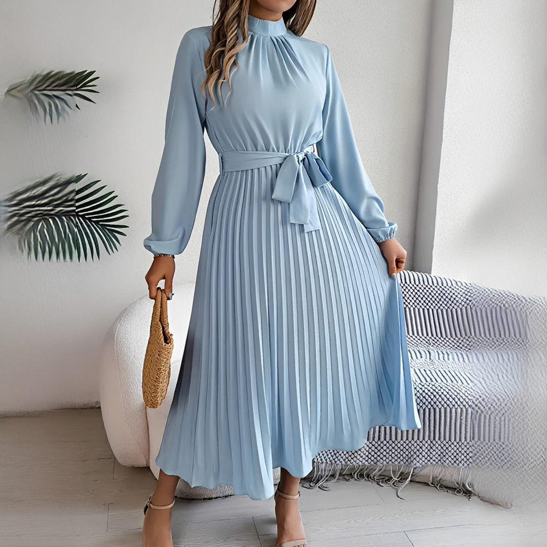 Jessy - Long sleeve pleated dress for women