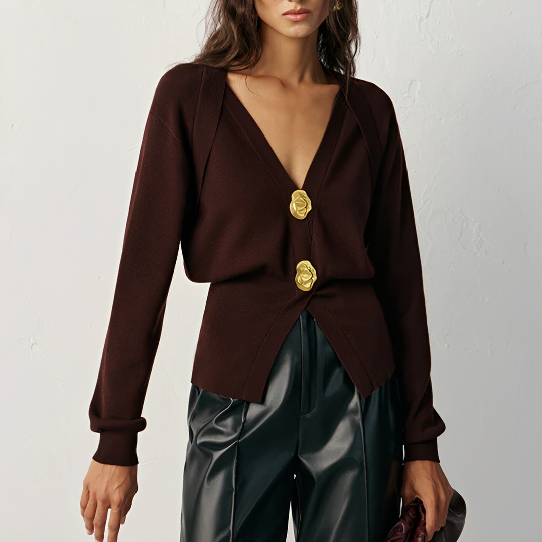 Kisha - Elegant V-Neck Sweater