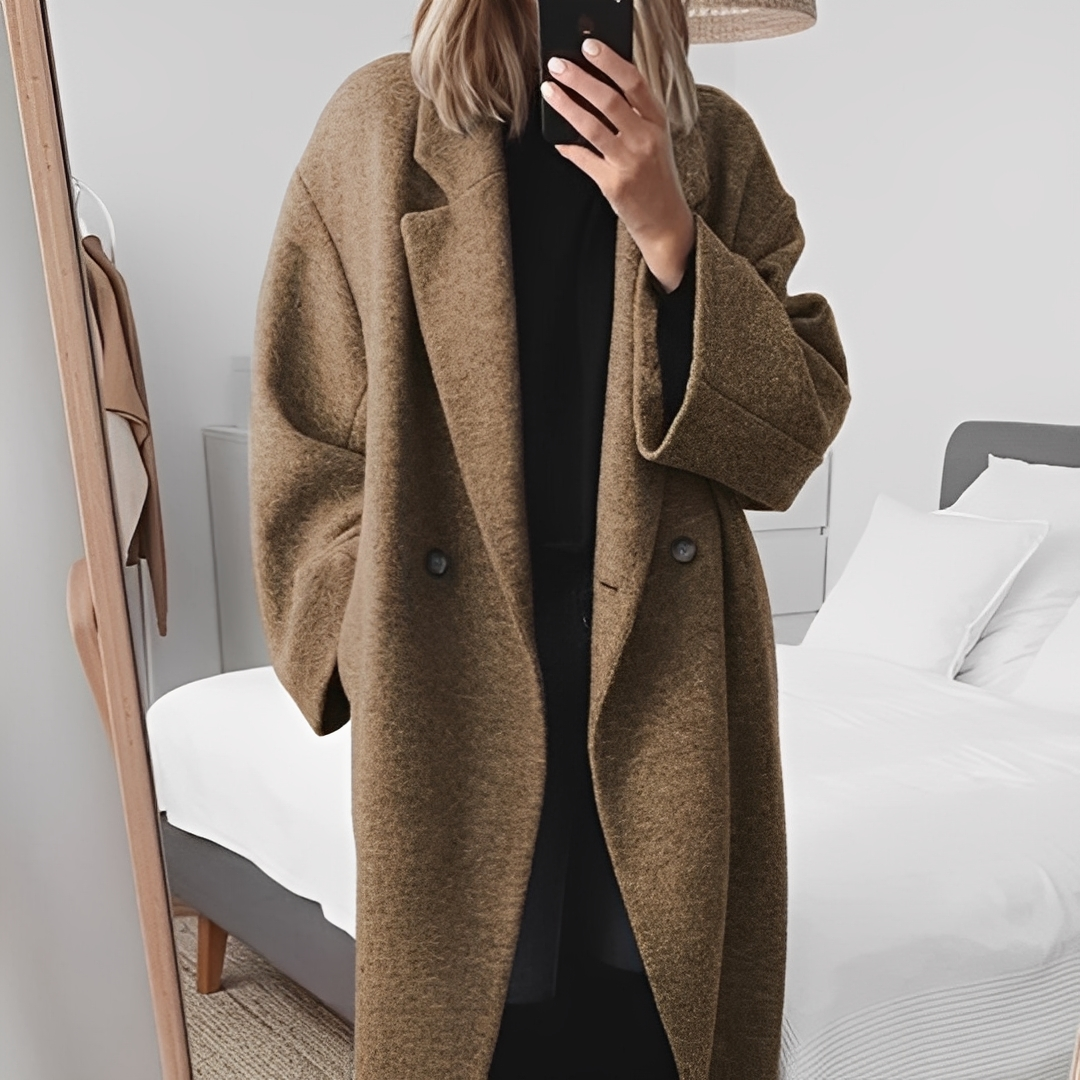 Marjolaine - Elegant oversized coat with buttons for women