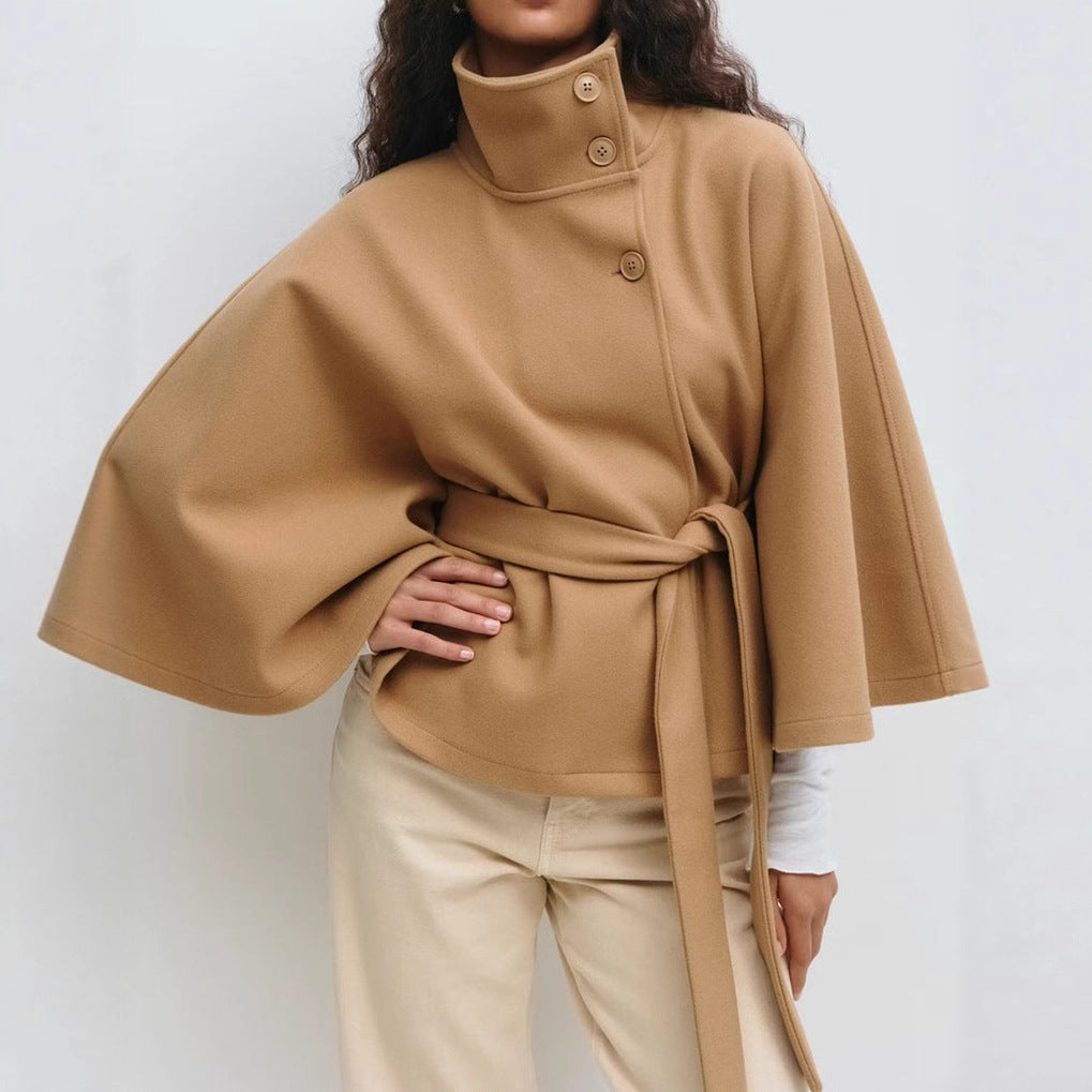 Loraine - Flowing and stitched jacket with belt for ladies
