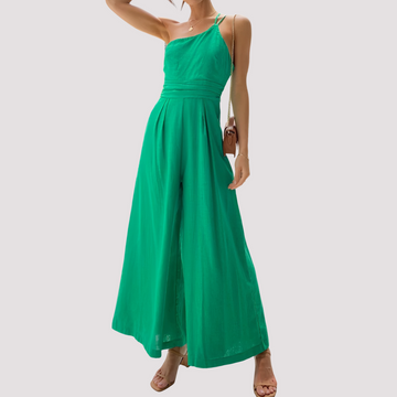 Carla - Trendy one-shoulder wide-leg women's jumpsuit