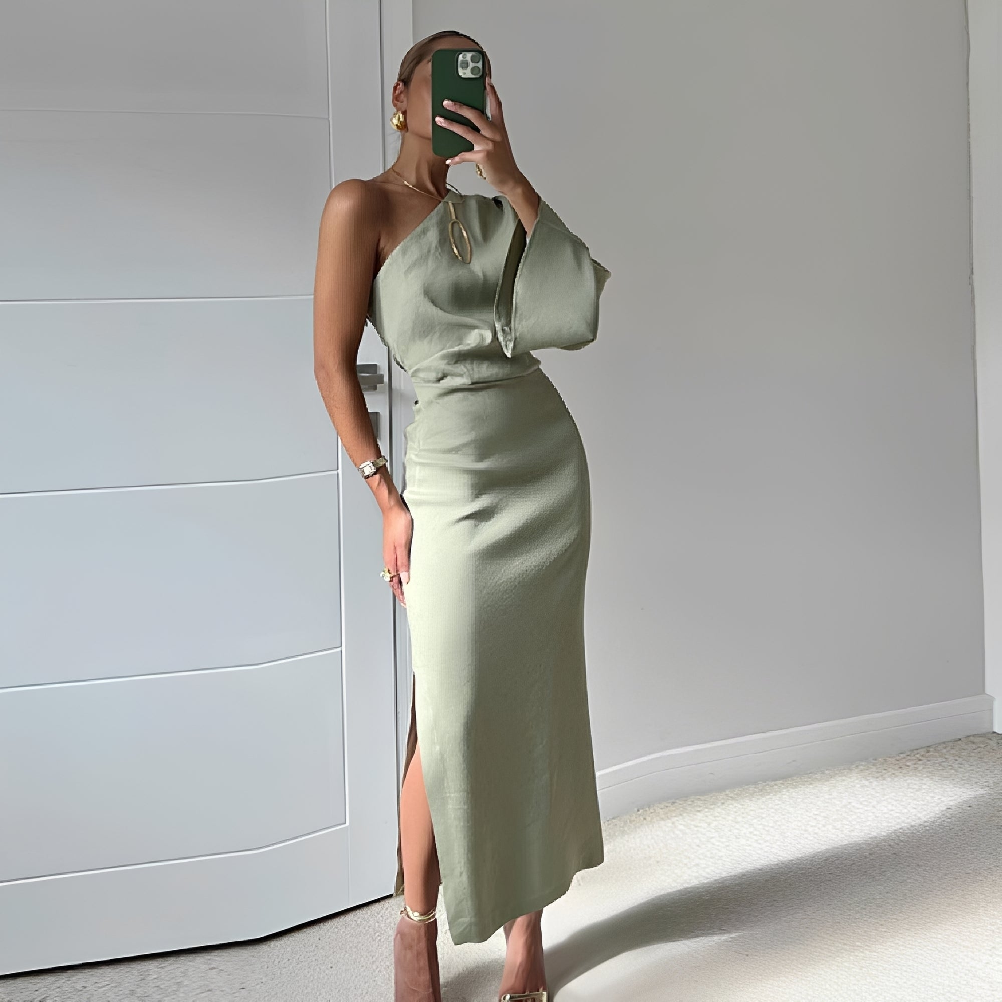 Everett - Single-Shoulder Maxi Dress