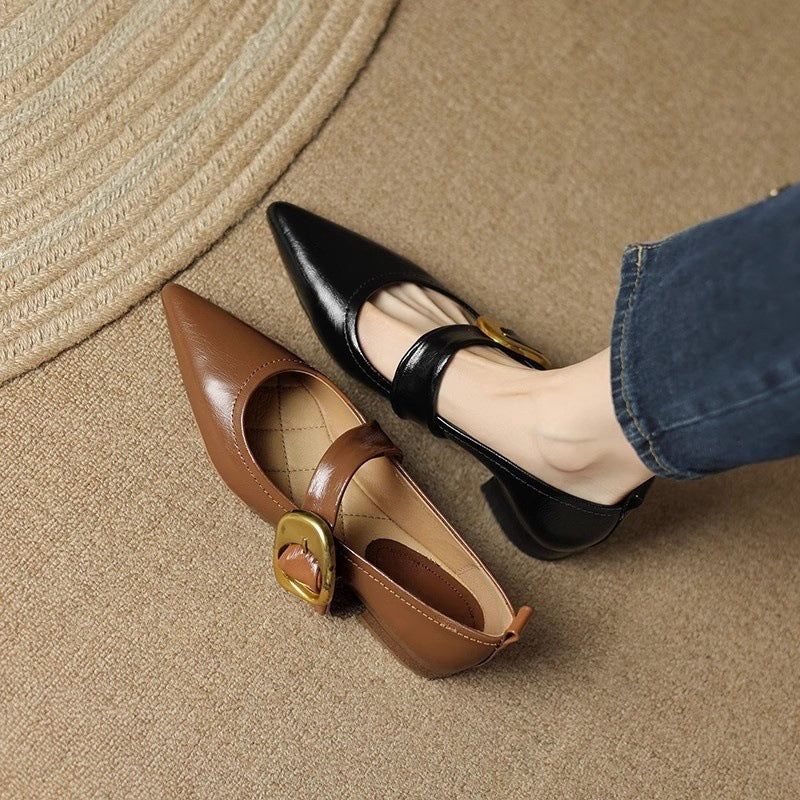 Teegan - Pointed Toe Low Heel Flats