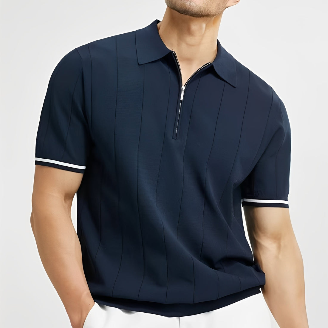 Josh - Men's fashionable striped polo shirt