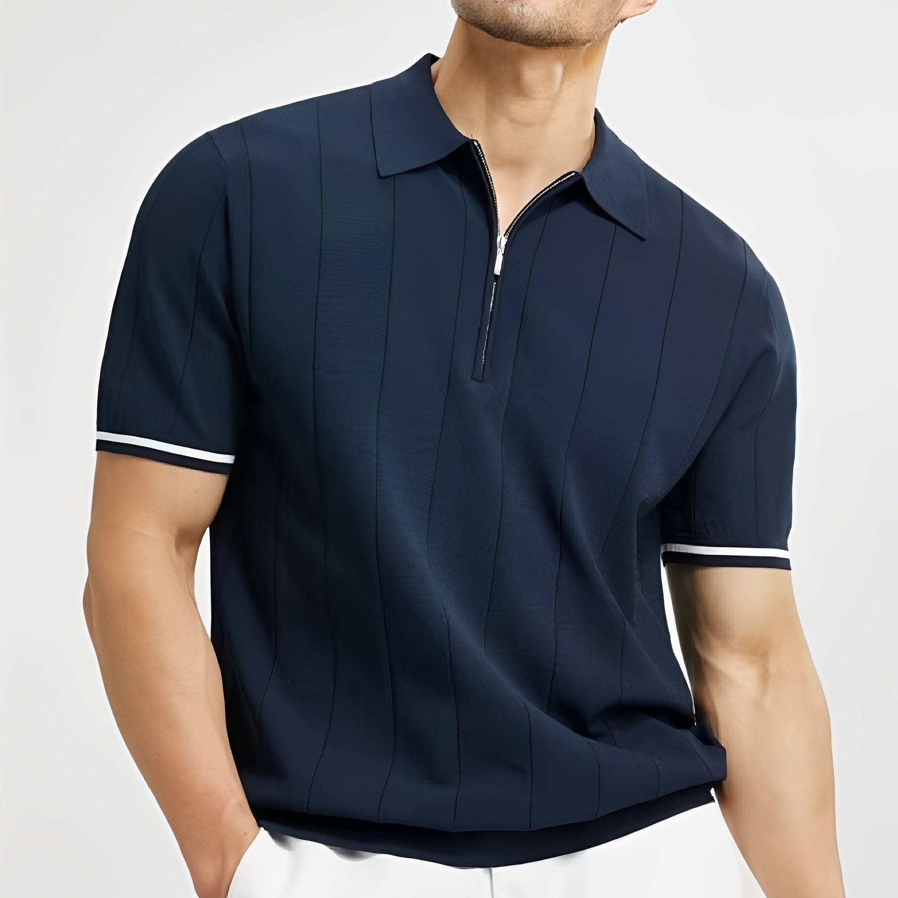 Josh - Men's fashionable striped polo shirt