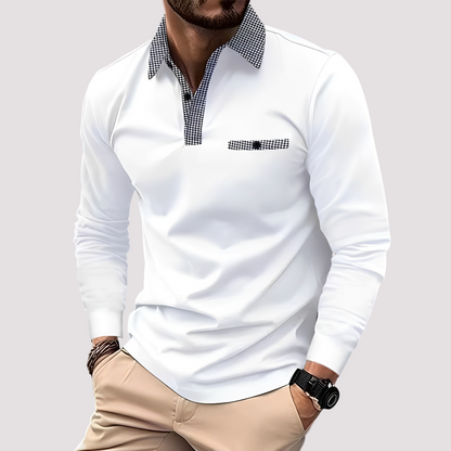 Aidan - Men's stylish long-sleeve polo shirt