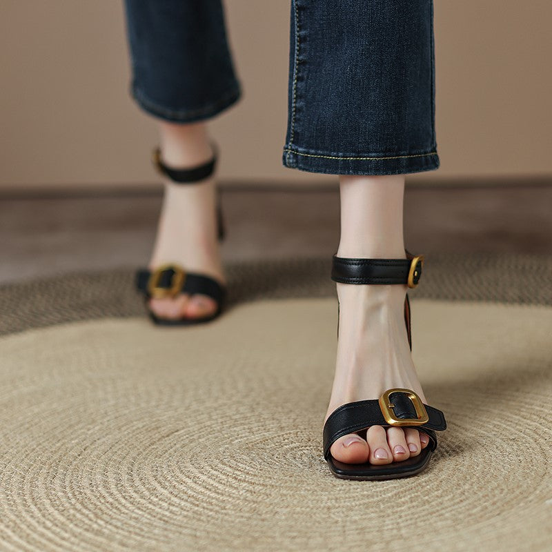 Anish - Classic Block Heels with Ankle Strap