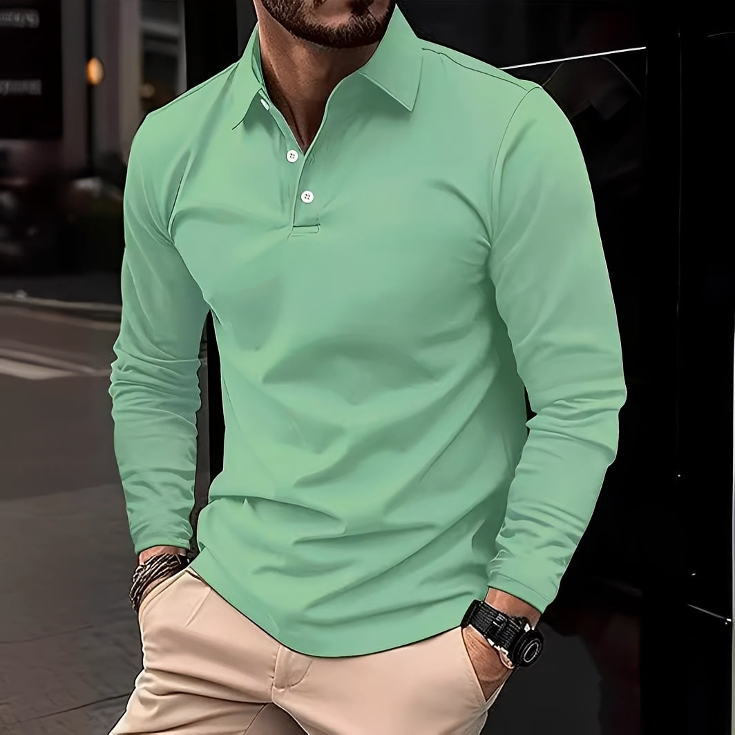 Conner – Men's long-sleeve polo shirt – Casual & comfortable
