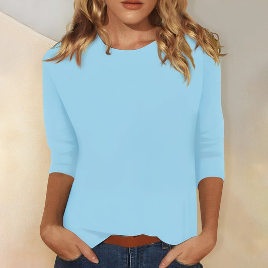Katherina - Casual long-sleeve shirt with a round neckline for women