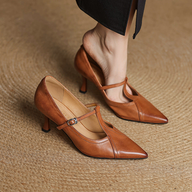 Ellis - Contemporary Stiletto Heels with T-Buckle