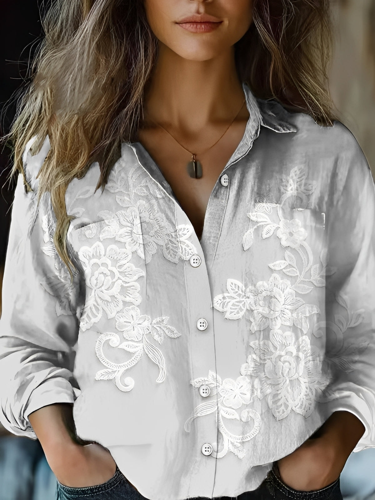 Jasmin - Bright Long-Sleeve Blouse