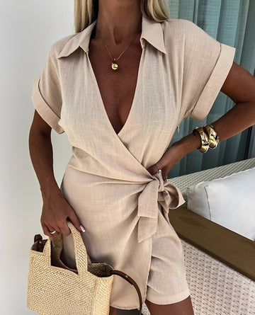 Christa - Relaxed Loose Wrap Jumpsuit