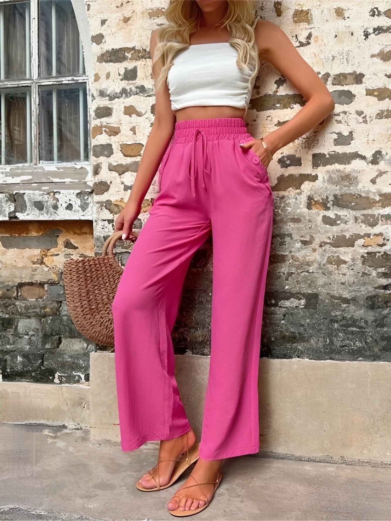 Allie - Trendy, loose high-waisted women's pants
