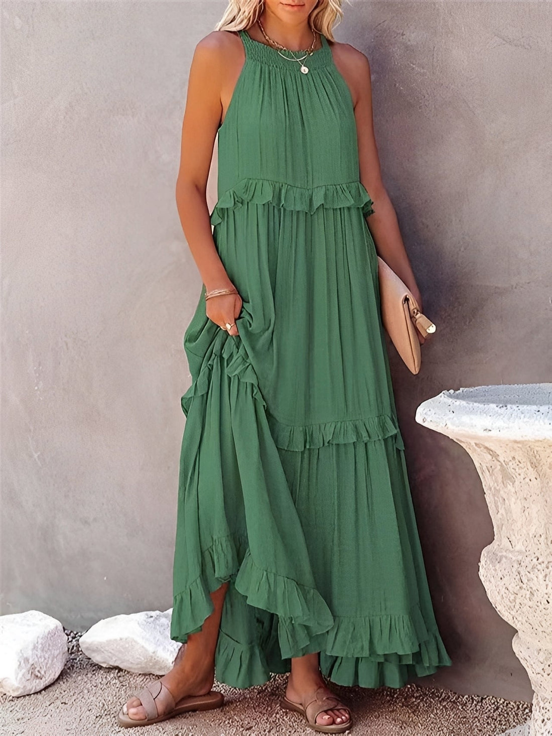 Zanna - Fashionable Sleeveless Ruffle Dress for Women