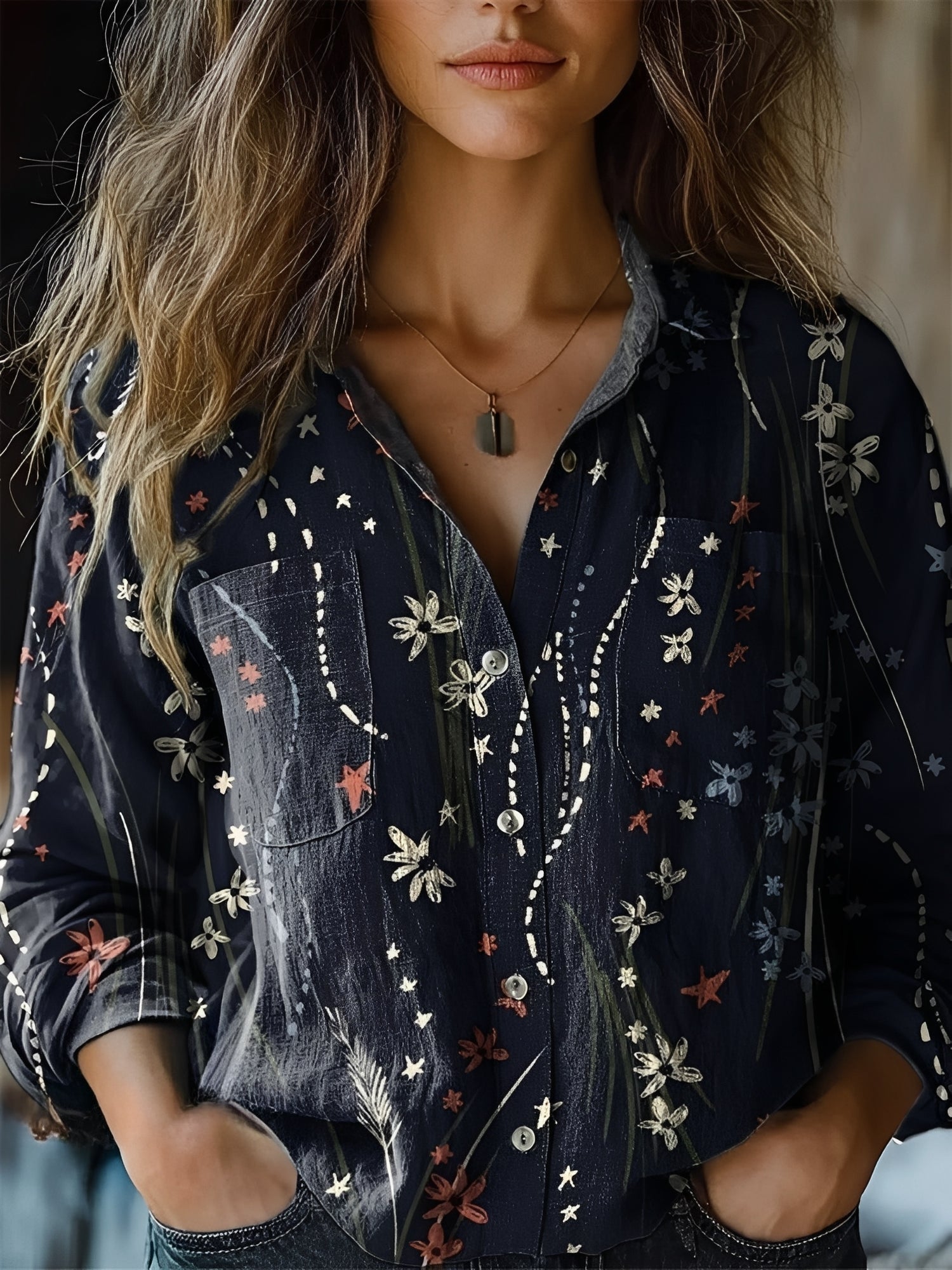 Jasmin - Bright Long-Sleeve Blouse