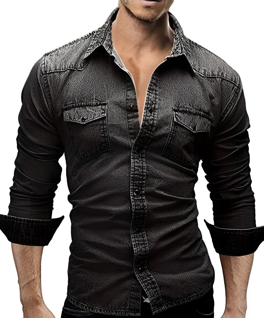 Arjun - Men's Denim Shirt - Relaxed Long-sleeve